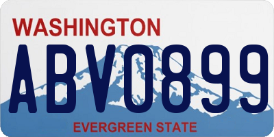 WA license plate ABV0899