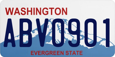 WA license plate ABV0901