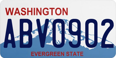 WA license plate ABV0902