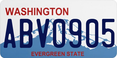 WA license plate ABV0905