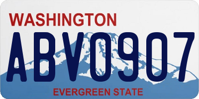 WA license plate ABV0907