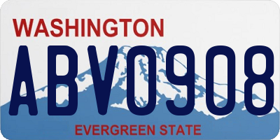 WA license plate ABV0908