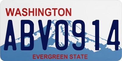WA license plate ABV0914