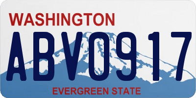 WA license plate ABV0917
