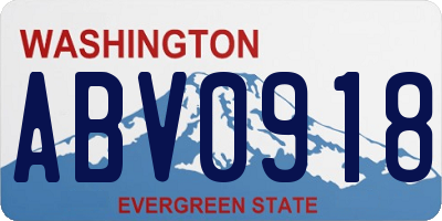 WA license plate ABV0918