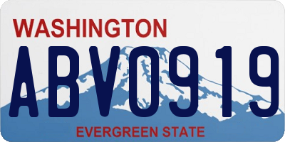 WA license plate ABV0919