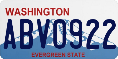 WA license plate ABV0922