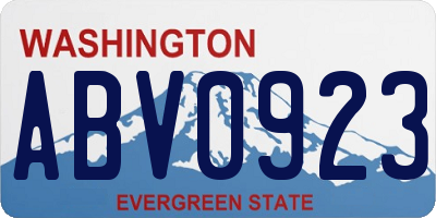 WA license plate ABV0923