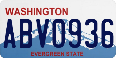 WA license plate ABV0936