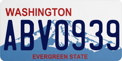 WA license plate ABV0939
