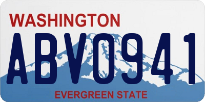 WA license plate ABV0941
