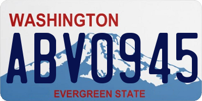 WA license plate ABV0945