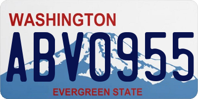 WA license plate ABV0955