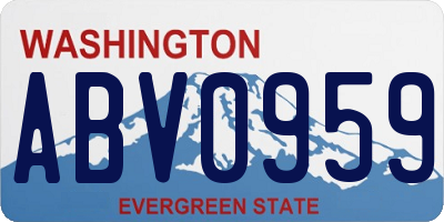 WA license plate ABV0959