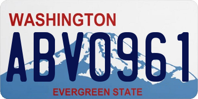 WA license plate ABV0961