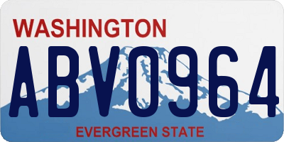 WA license plate ABV0964