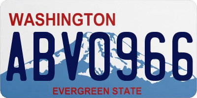 WA license plate ABV0966