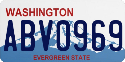 WA license plate ABV0969