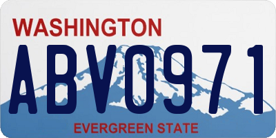 WA license plate ABV0971