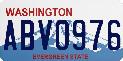 WA license plate ABV0976