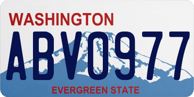 WA license plate ABV0977