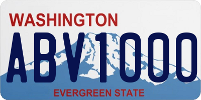 WA license plate ABV1000