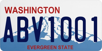 WA license plate ABV1001