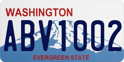 WA license plate ABV1002