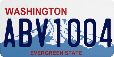 WA license plate ABV1004