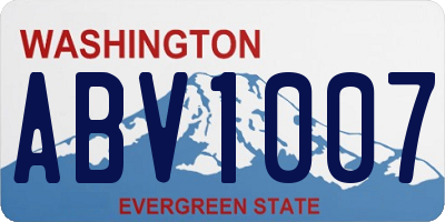 WA license plate ABV1007