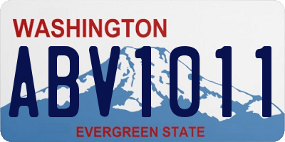 WA license plate ABV1011