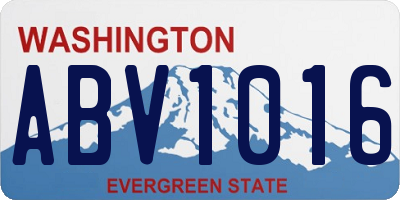 WA license plate ABV1016