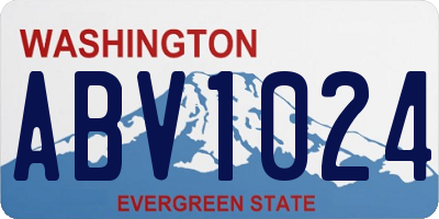 WA license plate ABV1024
