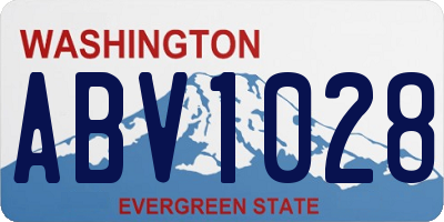 WA license plate ABV1028