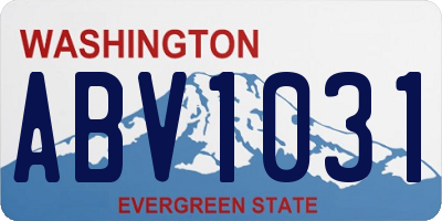 WA license plate ABV1031