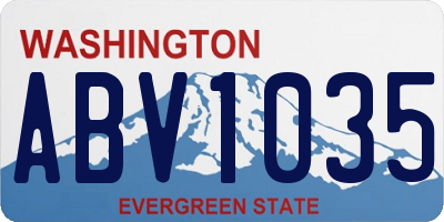 WA license plate ABV1035