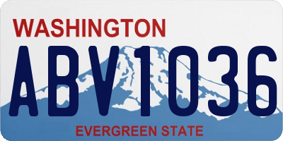 WA license plate ABV1036