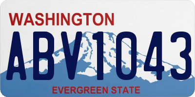 WA license plate ABV1043