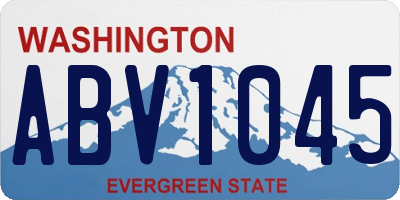 WA license plate ABV1045