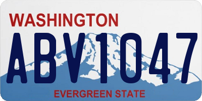 WA license plate ABV1047