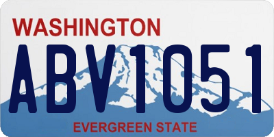WA license plate ABV1051