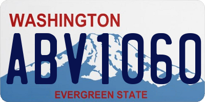 WA license plate ABV1060