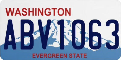 WA license plate ABV1063