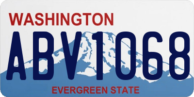 WA license plate ABV1068