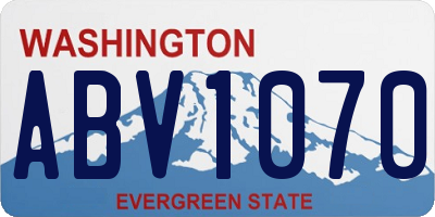 WA license plate ABV1070
