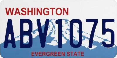 WA license plate ABV1075
