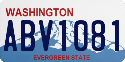 WA license plate ABV1081