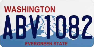 WA license plate ABV1082
