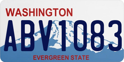 WA license plate ABV1083