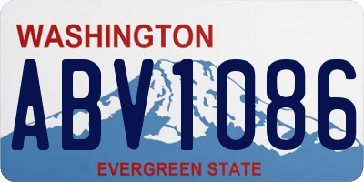 WA license plate ABV1086